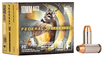 Federal Premium 10mm Auto 180gr Trophy Bonded Bear Claw JSP 20rd - Box or Case