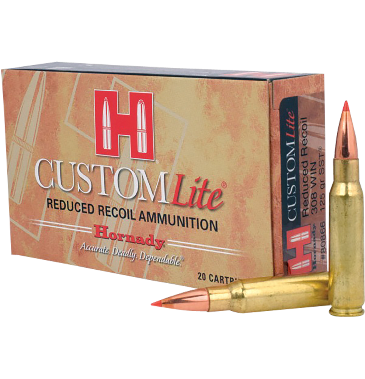 Hornady Custom Lite 308 Win 125gr SST - Box or Case