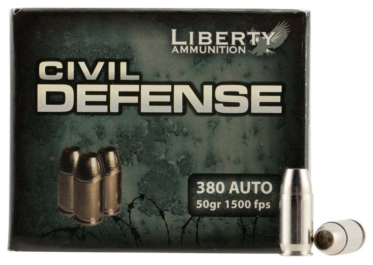 Liberty Ammunition Civil Defense .380 ACP 50gr Lead Free Fragmenting Hollow Point - Box or Case