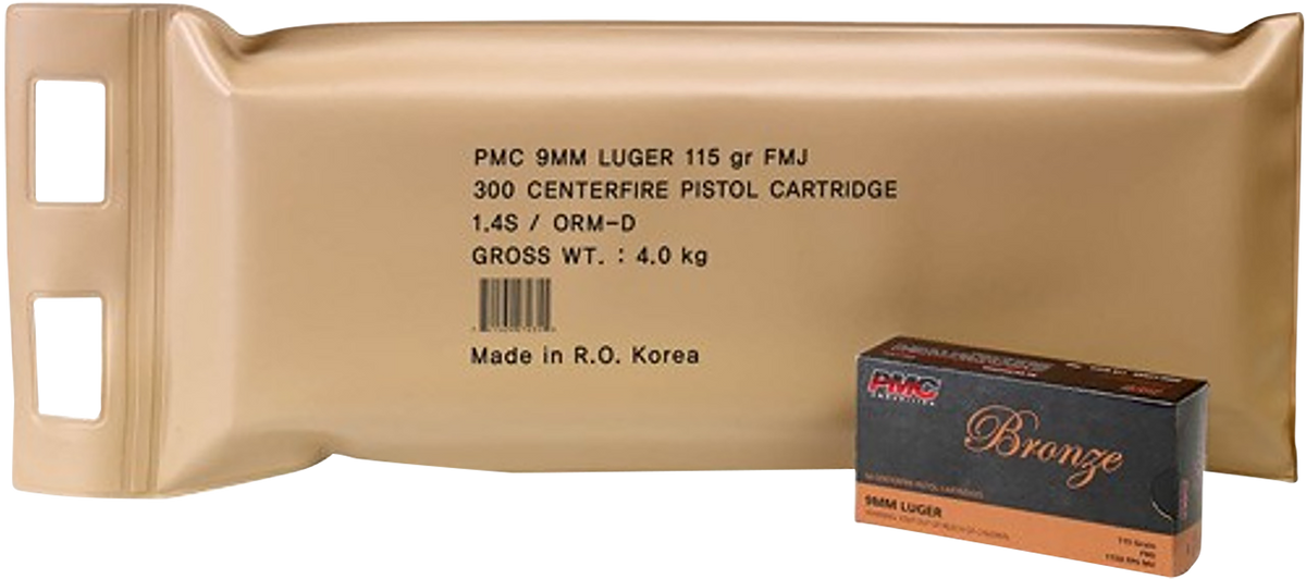 PMC 9ABP Bronze Battle Pack 9mm Luger 115gr Full Metal Jacket 300 Bx/3 Cs - Box or Case