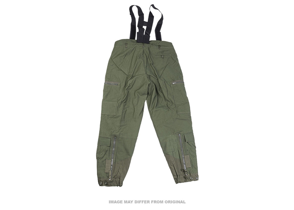 Swedish M90 OD Lined Tanker Pants w/Suspenders - Large - Like New