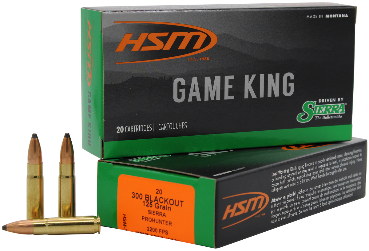HSM Game King 300 Blackout 125gr Pro Hunter 20 Rd - Box or Case