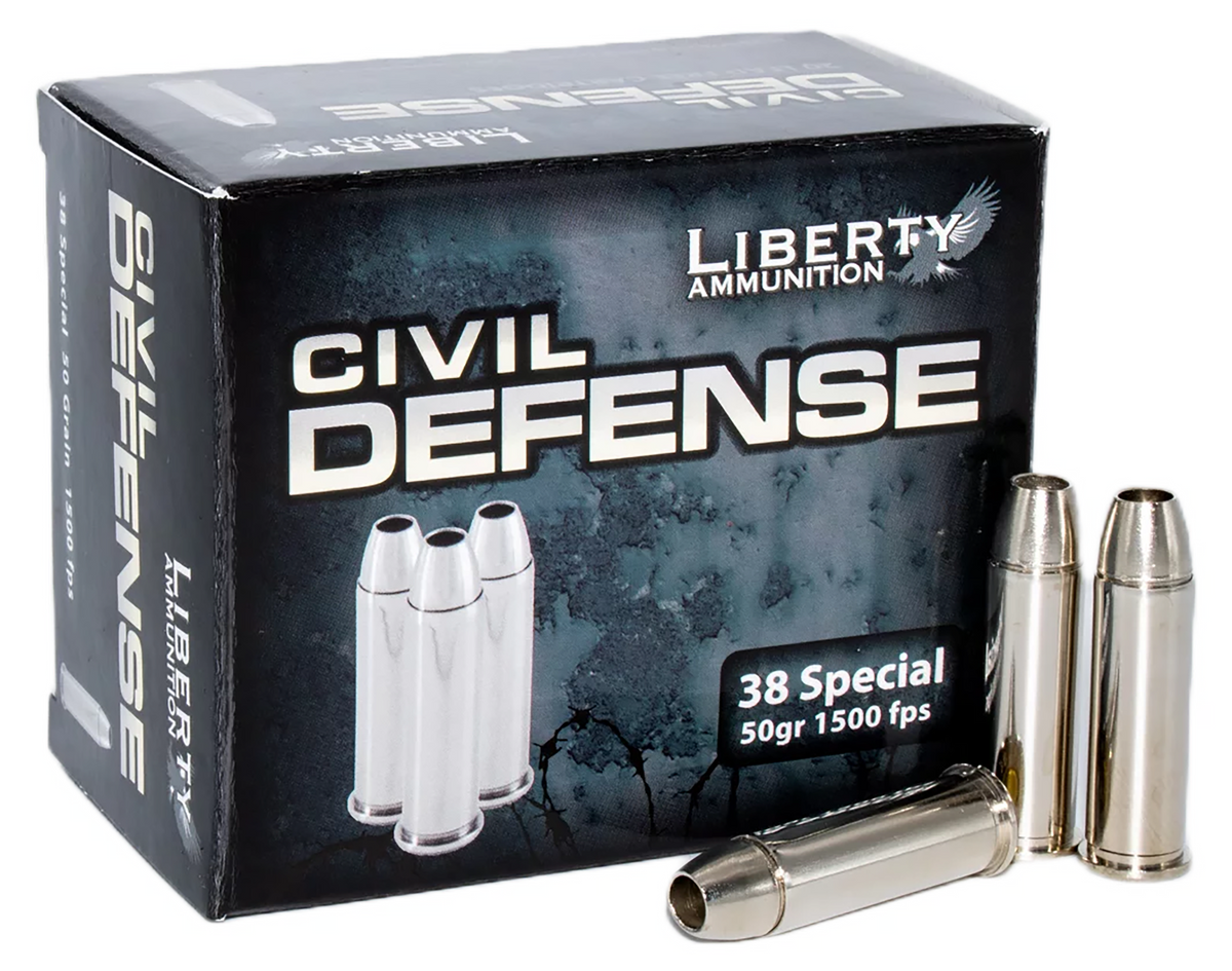 Liberty Ammunition Civil Defense 38 Special 50gr Lead Free Fragmenting Hollow Point - Box or Case