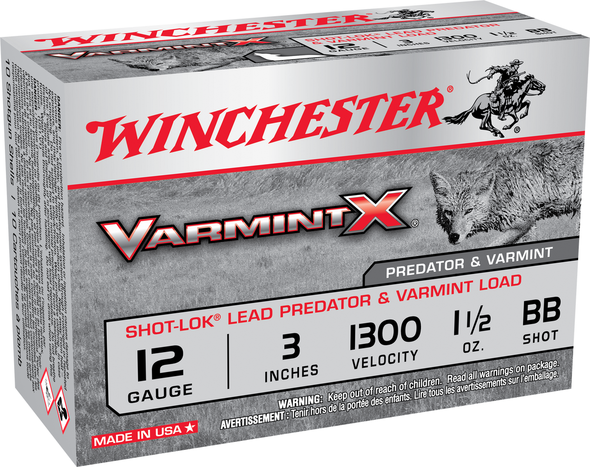 Winchester Ammo Varmint X 12 Gauge 3" 1-1/2 oz BB Shot 10 Rd - Box or Case