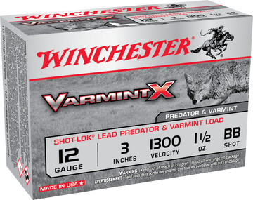 Winchester Ammo Varmint X 12 Gauge 3" 1-1/2 oz BB Shot 10 Rd - Box or Case