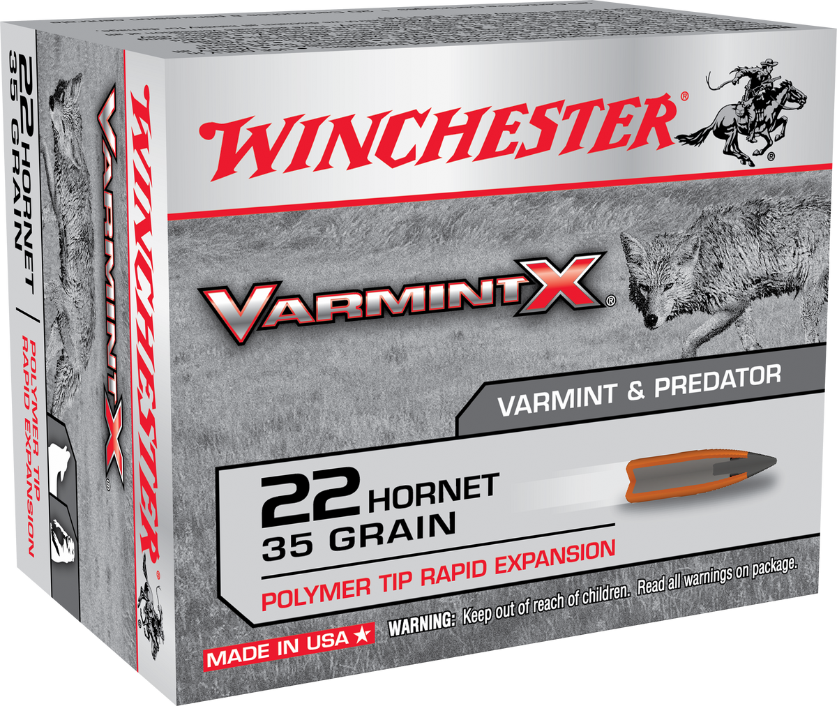 Winchester Varmint X 22 Hornet 35gr Polymer Tip 20 Rd - Box or Case