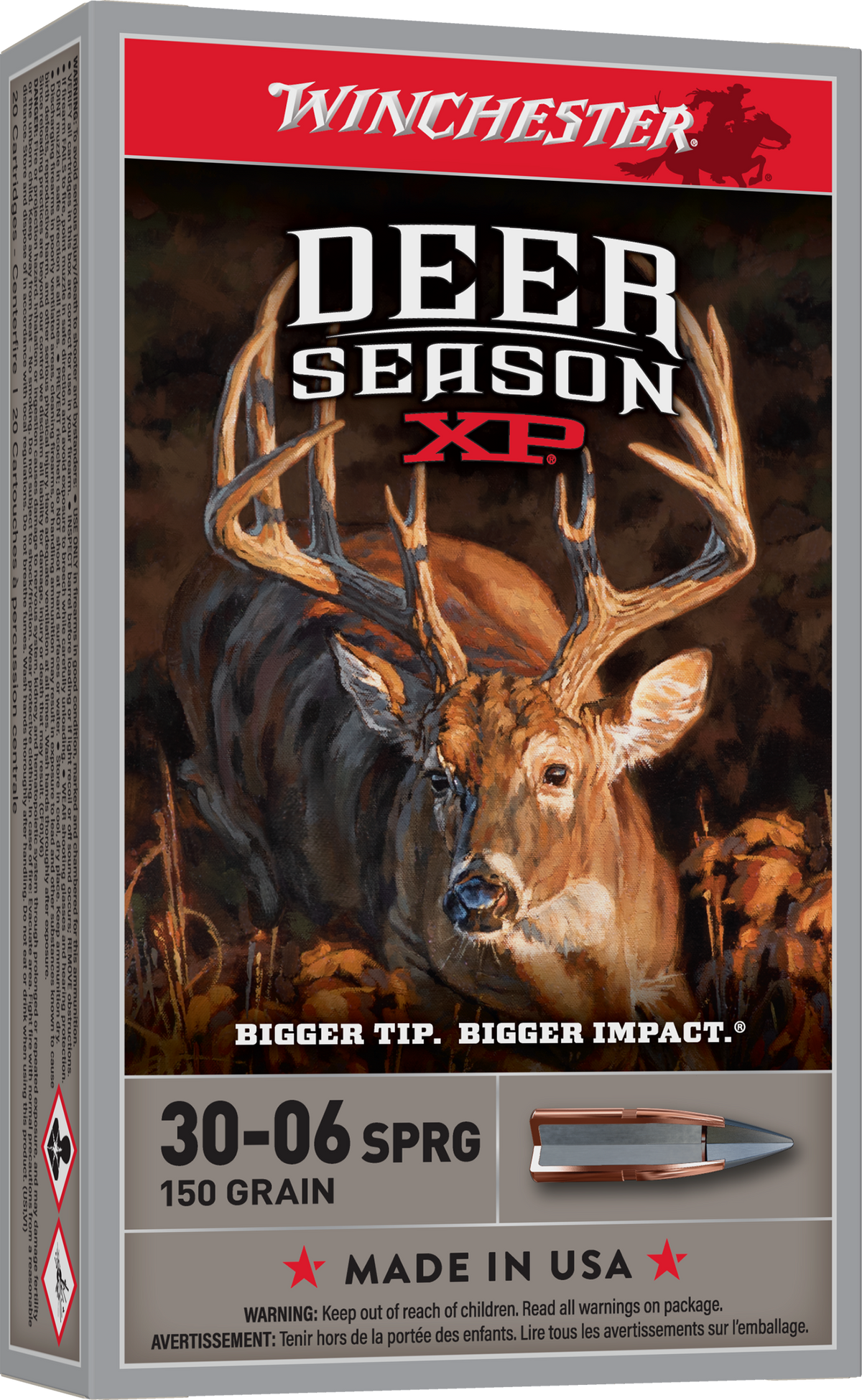 Winchester Ammo Deer Season XP 30-06 Springfield 150gr Extreme Point 20 Rd - Box or Case
