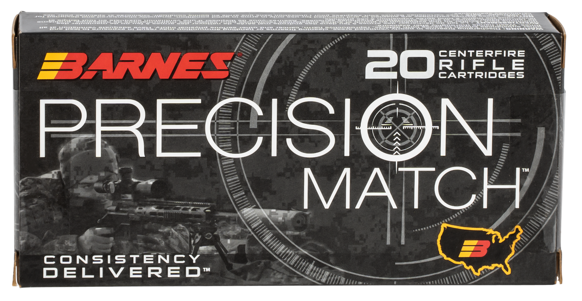 Barnes Bullets Precision Match 5.56x45mm NATO 85gr Open Tip Match Boat Tail 20 Rd - Box or Case