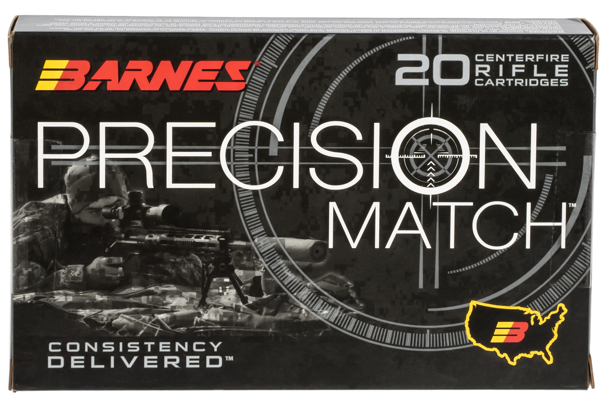 Barnes Bullets Precision Match 338 Lapua Mag 300gr Open Tip Match Boat Tail - Box or Case