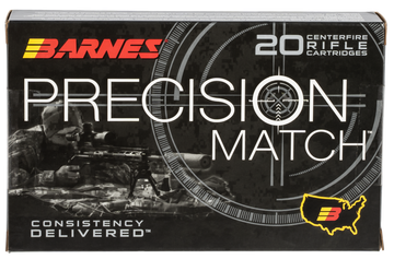 Barnes Bullets Precision Match 338 Lapua Mag 300gr Open Tip Match Boat Tail - Box or Case