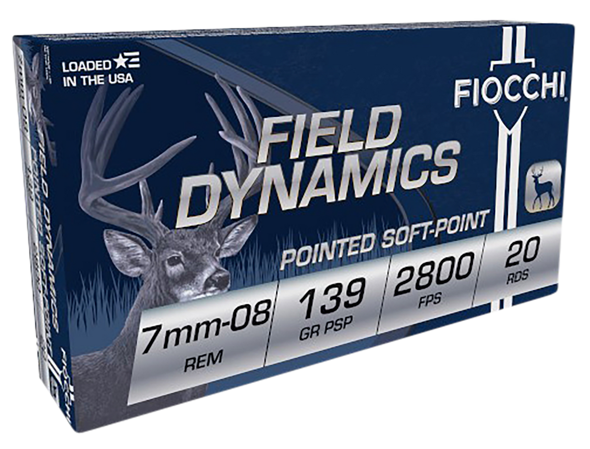 Fiocchi 7MM08B Field Dynamics 7mm-08 Rem 139gr Pointed Soft Point 20 Bx/10 Cs - Box or Case