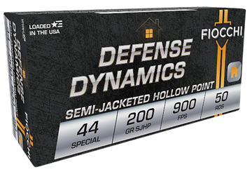 Fiocchi Defense Dynamics 44 S&W Spl 200gr Semi Jacketed Hollow Point 50 Bx/ 10 Cs - Box or Case