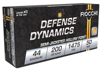 Fiocchi Defense Dynamics 44 Rem Mag 200gr SJHP 50 Bx/10 Cs - Box or Case