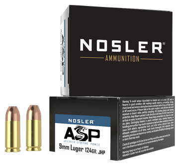 Nosler Assured Stopping Power 9mm Luger 124 gr JHP - Box or Case