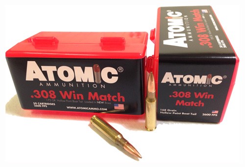 Atomic 308 Win 168gr Match BTHP 50 Rd - Box or Case