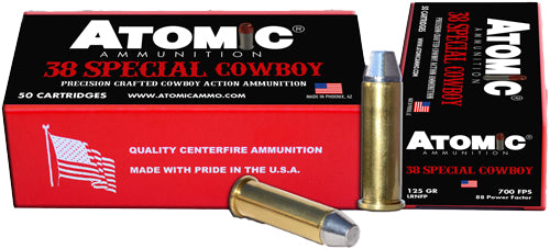 Atomic Cowboy 38 Special 125gr Lead-RNFP 50 Rd - Box or Case