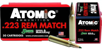 Atomic 223 Rem 77gr Tipped MatchKing Rifle Ammo - Box or Case