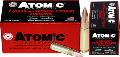 Atomic 7.62x39mm 220gr BTHP Subsonic 50rd Box - Box or Case