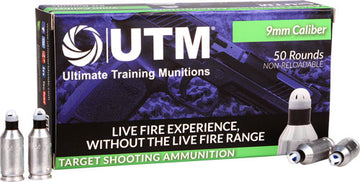 UTM 9mm Target Shooting Ammunition 50 Rd Training Round - Box or Case