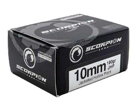 Scorpion Ammo 10mm Auto 180gr JHP 20 Rd - Box or Case