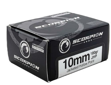 Scorpion Ammo 10mm Auto 180gr JHP 20 Rd - Box or Case