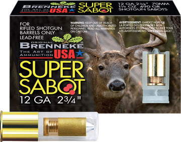 Brenneke SuperSabot 12 Gauge 2.75" 1 1/8 oz Sabot Slug 5 Rd - Box or Case