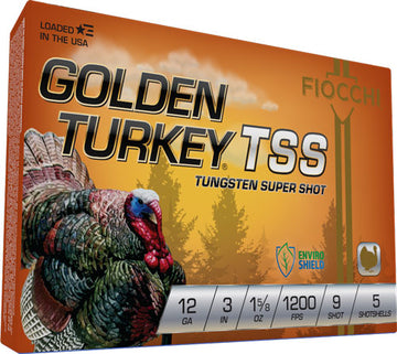 Fiocchi Golden Turkey TSS 12 Gauge 3" 1-5/8 oz #9 Shot 5 Rd - Box or Case