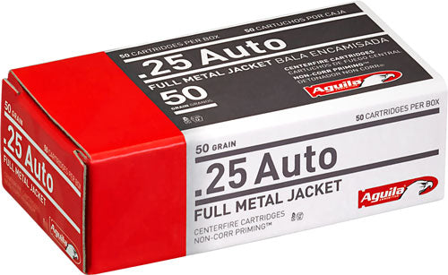 Aguila 25 ACP 50gr FMJ-RN 50 Rd Box - Box or Case