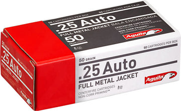 Aguila 25 ACP 50gr FMJ-RN 50 Rd Box - Box or Case