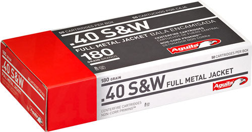 Aguila 40 S&W 180gr FMJ Flat Nose 50 Rd Box - Box or Case