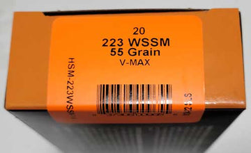 HSM Ammo 223 WSSM 55gr V-MAX 20-Rd - Box or Case