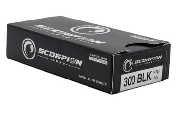 Scorpion Ammo 300 Blackout 147gr FMJ 20rd Rifle Ammo - Box or Case