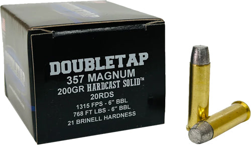 DoubleTap Ammunition Hunter 357 Magnum 200gr Hardcast Solid 20-Rd - Box or Case