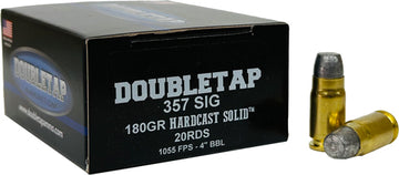 Doubletap 357 SIG 180gr Hardcast Solid WFNGC 20-Rd - Box or Case