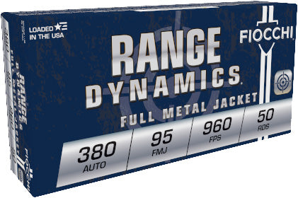 Fiocchi Shooting Dynamics 380 ACP 95gr FMJ 50 Rounds 20 Bx/Case - Box or Case