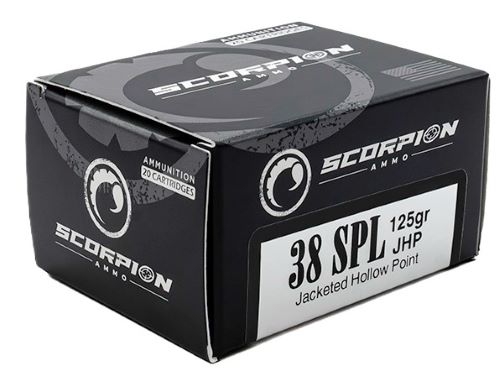 Scorpion Ammo 38 Special 125gr JHP 20 Rd - Box or Case