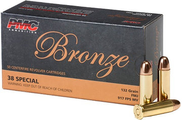 PMC Bronze 38 Special 132gr FMJ-RN 50 Rounds - Box or Case