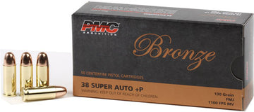 PMC Bronze 38 Super +P 130gr FMJ-RN 50/Box - Box or Case