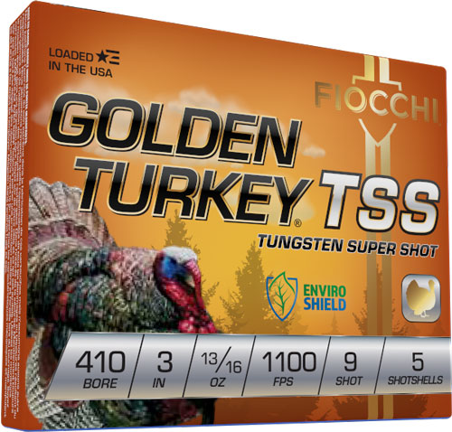 Fiocchi Golden Turkey TSS 410 Bore 3" #9 5 Rd - Box or Case