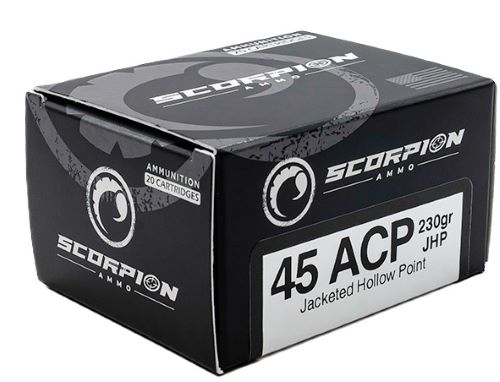 Scorpion Ammo 45 ACP 230gr JHP 20 Rd - Box or Case