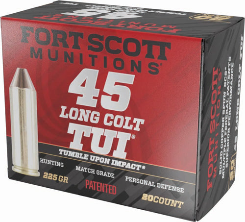 Fort Scott Munitions Tumble Upon Impact (TUI) 45 LC 225gr Solid Copper Spun - Box or Case