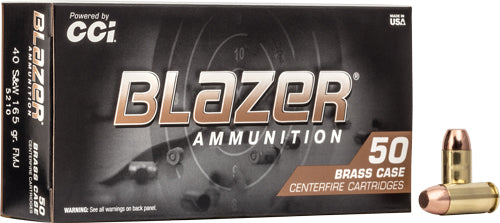 CCI Blazer Brass 40 S&W 165gr FMJ 50rd - Box or Case