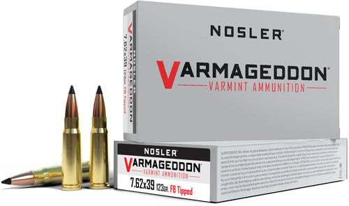 Nosler Varmageddon 7.62x39 123gr FBT Rifle Ammo - Box or Case