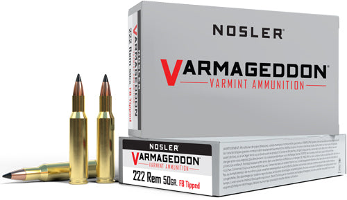 Nosler Bullets Varmageddon 222 Rem 50gr Flat Base Tipped 20rd - Box or Case