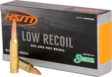 HSM Ammo Low Recoil 6.5 Creedmoor 140gr SBT 20 Rd - Box or Case