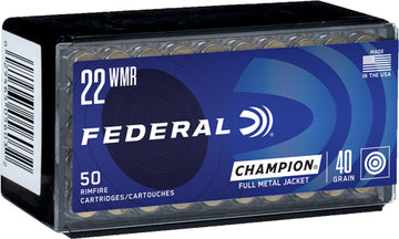 Federal Champion Training 22 WMR 40gr FMJ 1880 fps 50rd - Box or Case