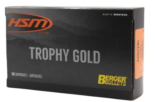 HSM Ammo Trophy Gold 7mm PRC 168gr Berger VLD Hunting 20 Rd - Box or Case