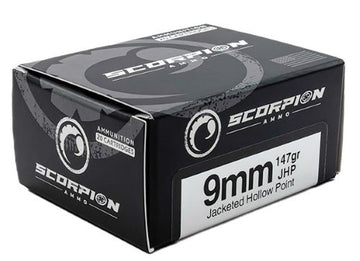 Scorpion Ammo 9mm Luger 147gr JHP 20 Rd - Box or Case