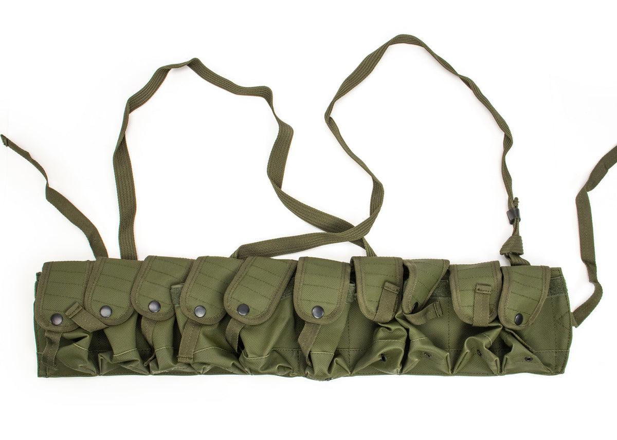 10 Cell Chest Rig Ammo Bandolier - OD Green - New