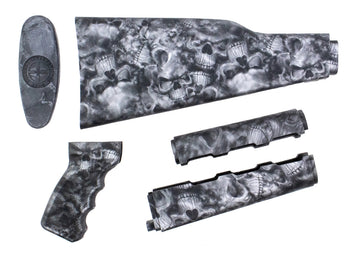 PAP M70 Stock Set Skulls w/Pistol Grip for Yugo Models - USA mfg Black nylon